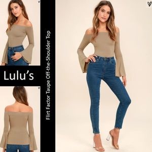 Lulu's - XS - NEW w/tags - TAUPE OFF-THE-SHOULDER